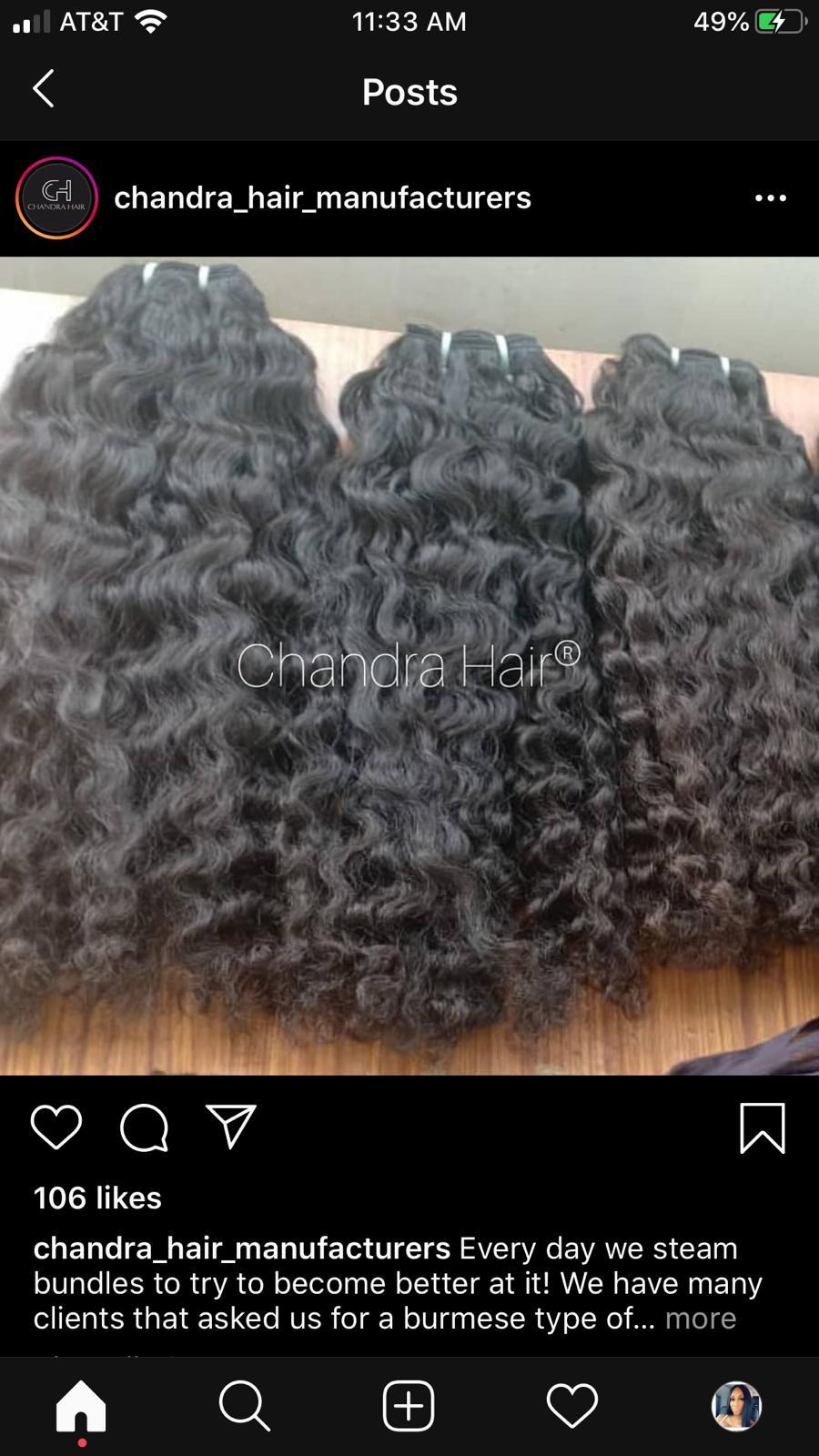 Raw South Indian loose, tight or kinky curly hand-tied wefts, product view, image 12