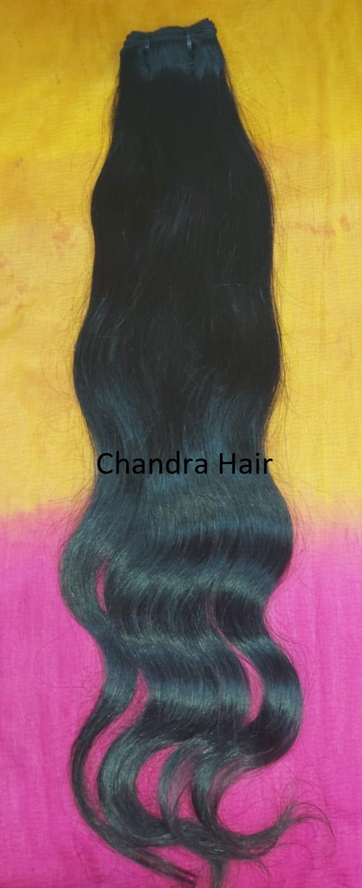 Natural wavy unprocessed South Indian temple hair wholesale bundles, alternate photo