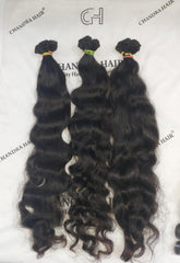 HAND TIED WEFT Natural Curly South Indian Raw Hair