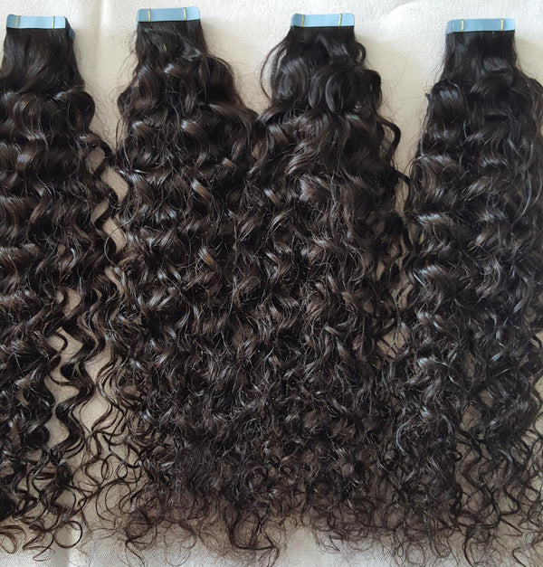 Virgin Hair Tape Extensions Curly (Grade 9A) - Chandra Hair