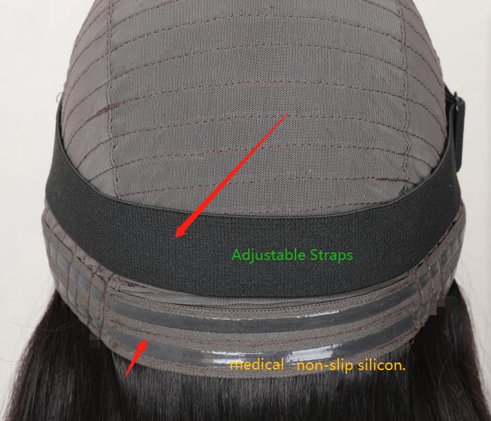 Inside cap and lace construction, 9x6 regular lace glueless wig in 9A virgin hair, view 6