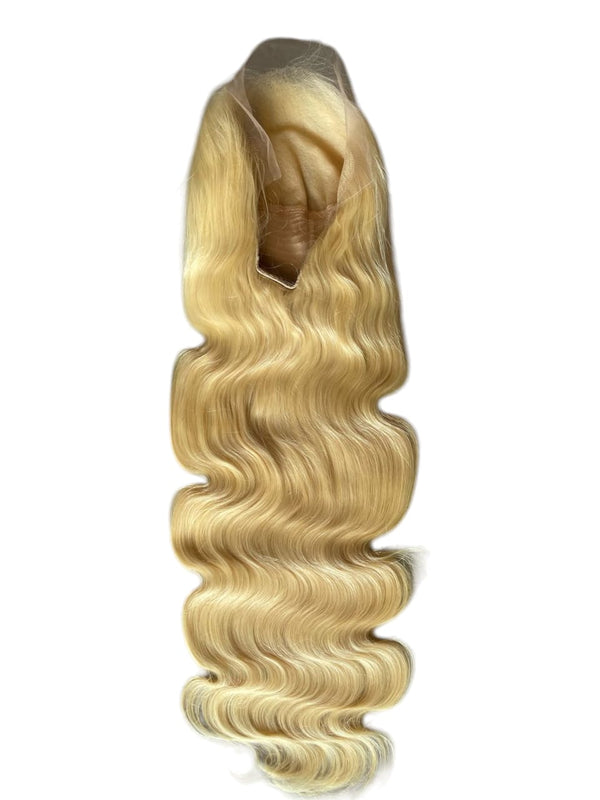 Grade 10A Bodywave BLOND 613 Virgin Hair 200% HD Wig Glueless DOME CAP