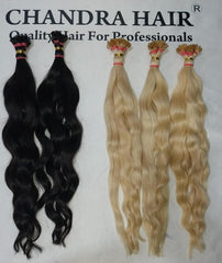 Microlinks ondulés naturels en I-Tips - Cheveux bruts d'Inde du Sud