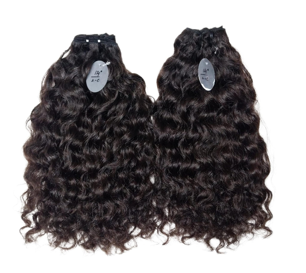 South Indian raw loose curly hair bundles on a white background, Chandra Hair