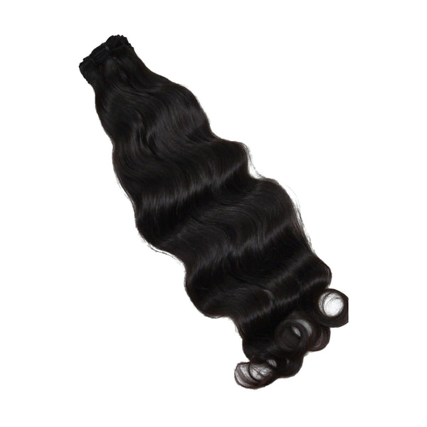 South Indian raw natural wavy hair single bundle on a clean white background, Chandra Hair