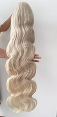 Grade 10A Bodywave ICE BLOND Virgin Hair 200% HD Wig Glueless DOME CAP