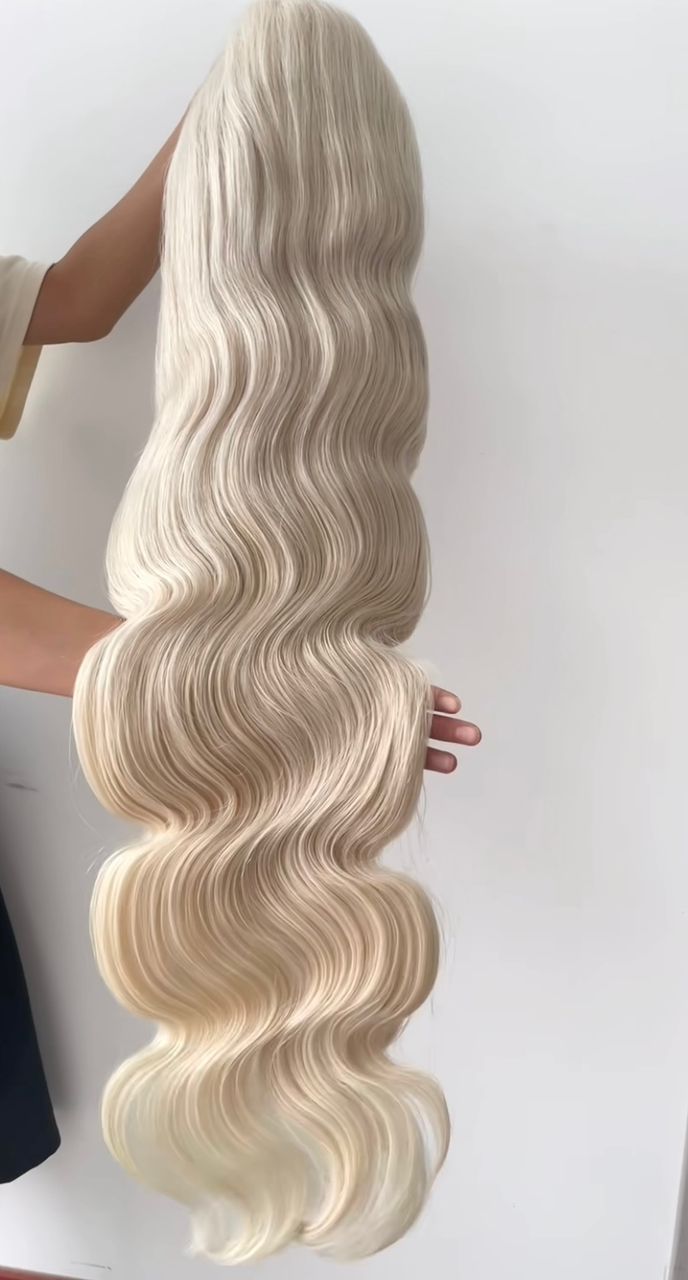 Ice blonde body wave 200% density HD glueless wig in 10A virgin hair, Chandra Hair wig photo