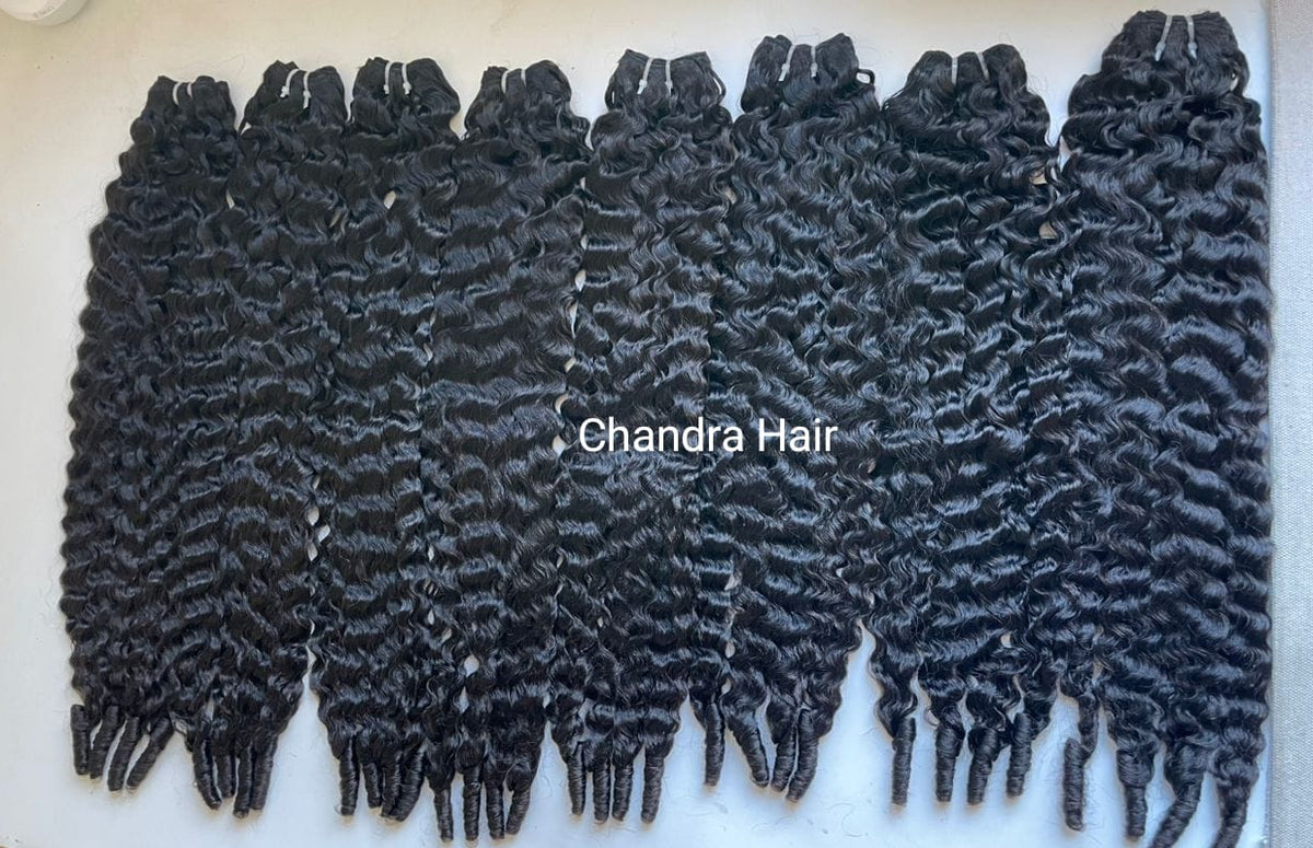 Burmese spiral curly 10A virgin hair weft bundles