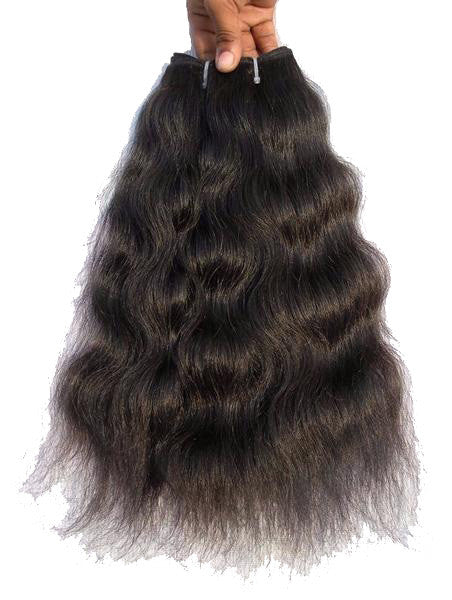 Raw South Indian natural wavy weft bundles, sold by the bundle, image 8