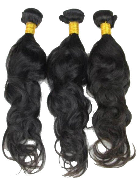 Natural wavy 9A virgin hair weft bundles