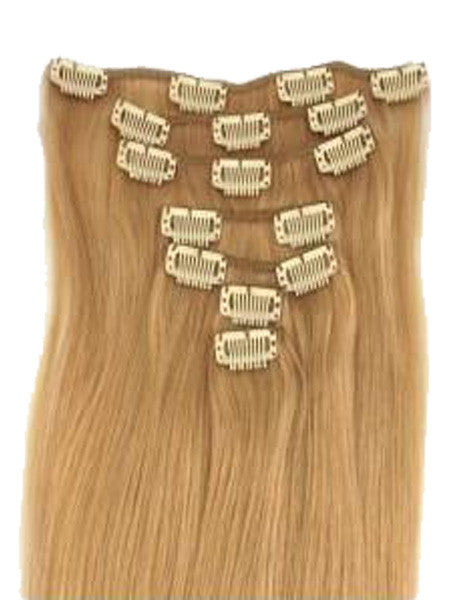 Silky straight 9A virgin hair clip-in set, another angle