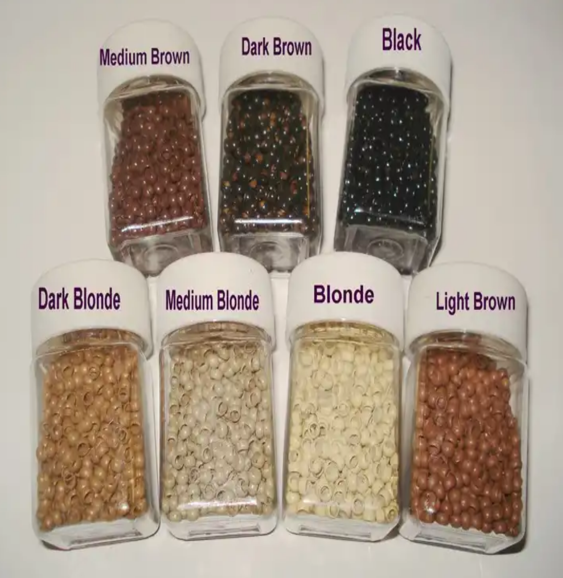 Nano micro ring shade options from black to light blonde