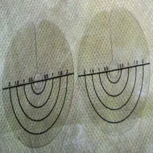 Clear hair extension protector shield with guide lines
