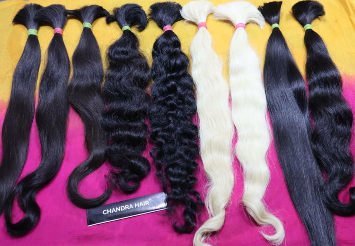 Wig maker sample pack of raw South Indian bulk hair