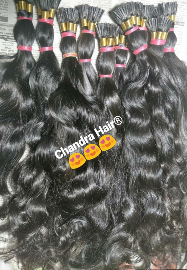 Natural Wavy I-TIPS - South Indian Raw Hair - Chandra Hair