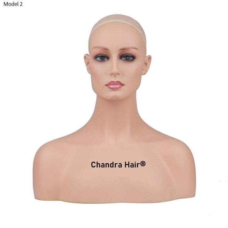 Mannequin head with light skin tone for wig making, view 4