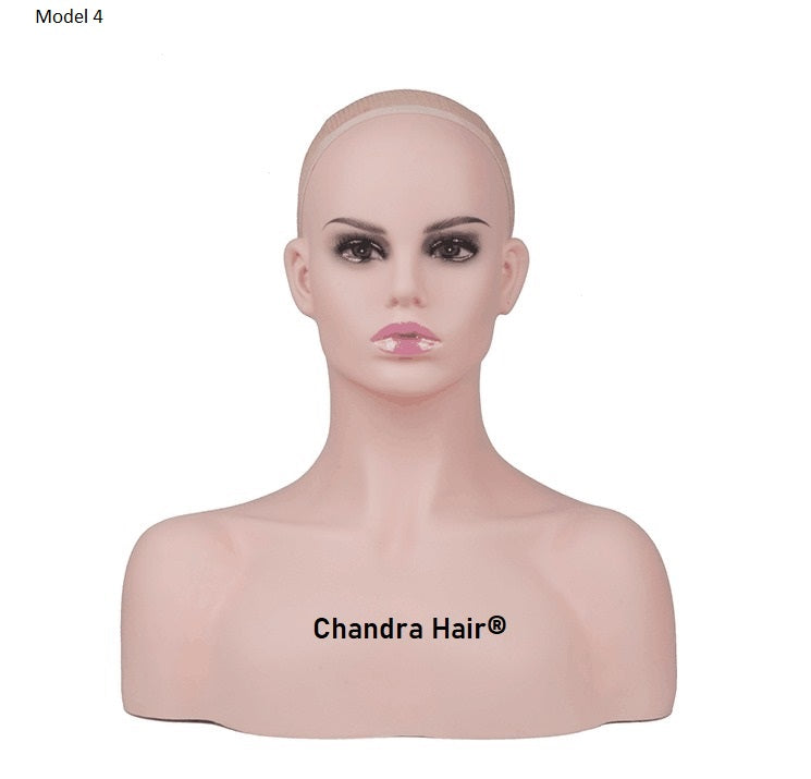 Mannequin head with light skin tone for wig making, view 6