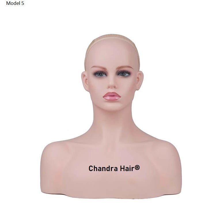 Mannequin head with light skin tone for wig making, view 7