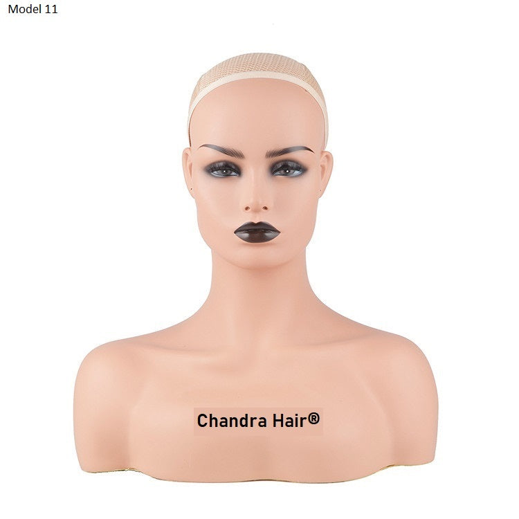 Mannequin head with light skin tone for wig making, view 2
