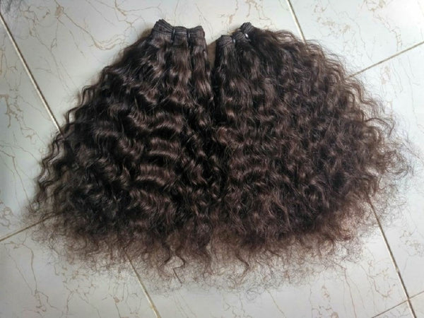 Steam curly raw South Indian hair bundles, additional photo