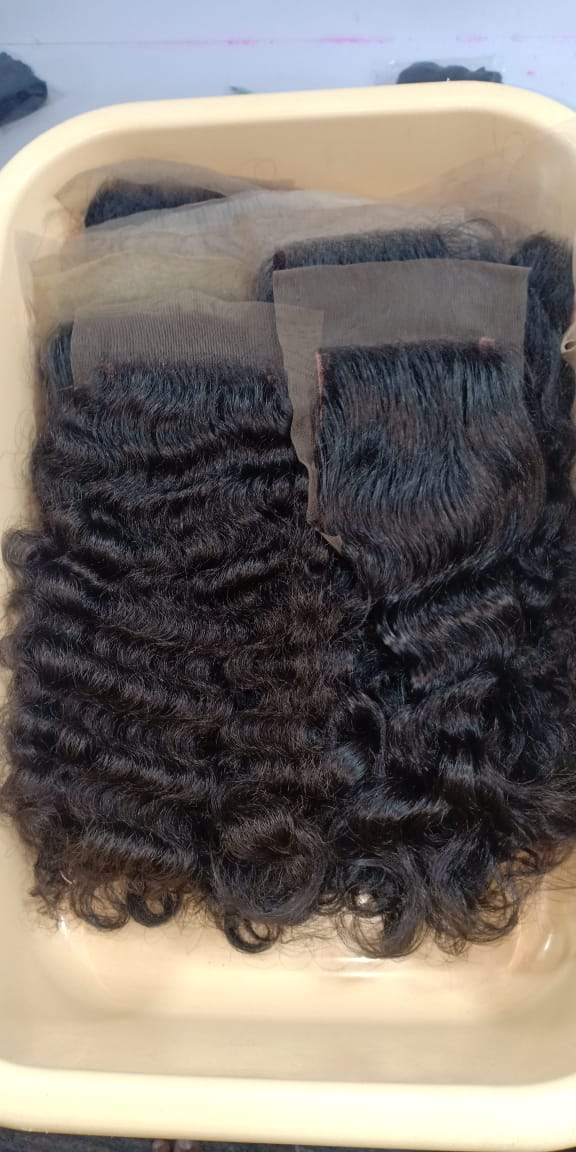 Virgin or raw hair closure piece, another angle