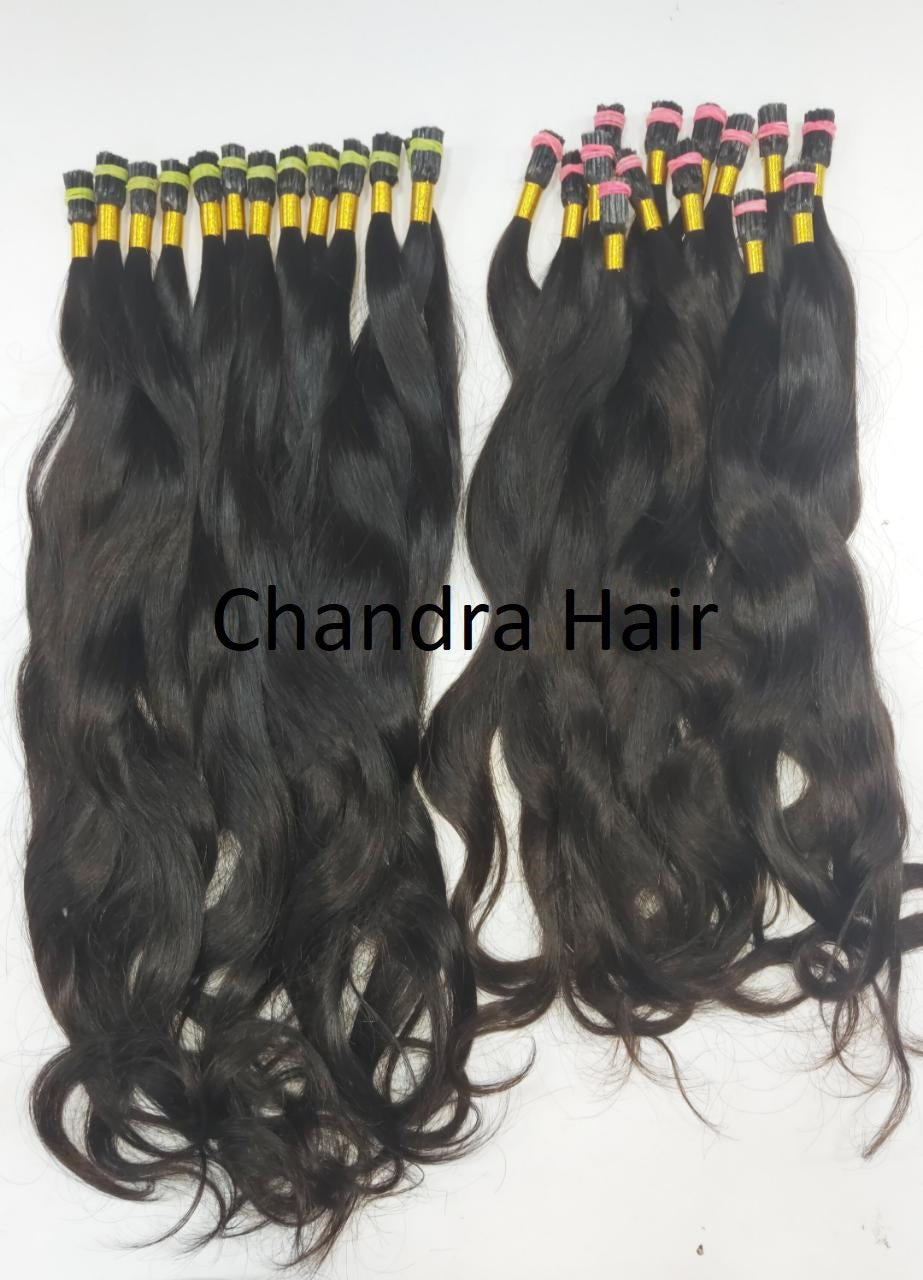 Raw South Indian natural straight I-tip microlinks