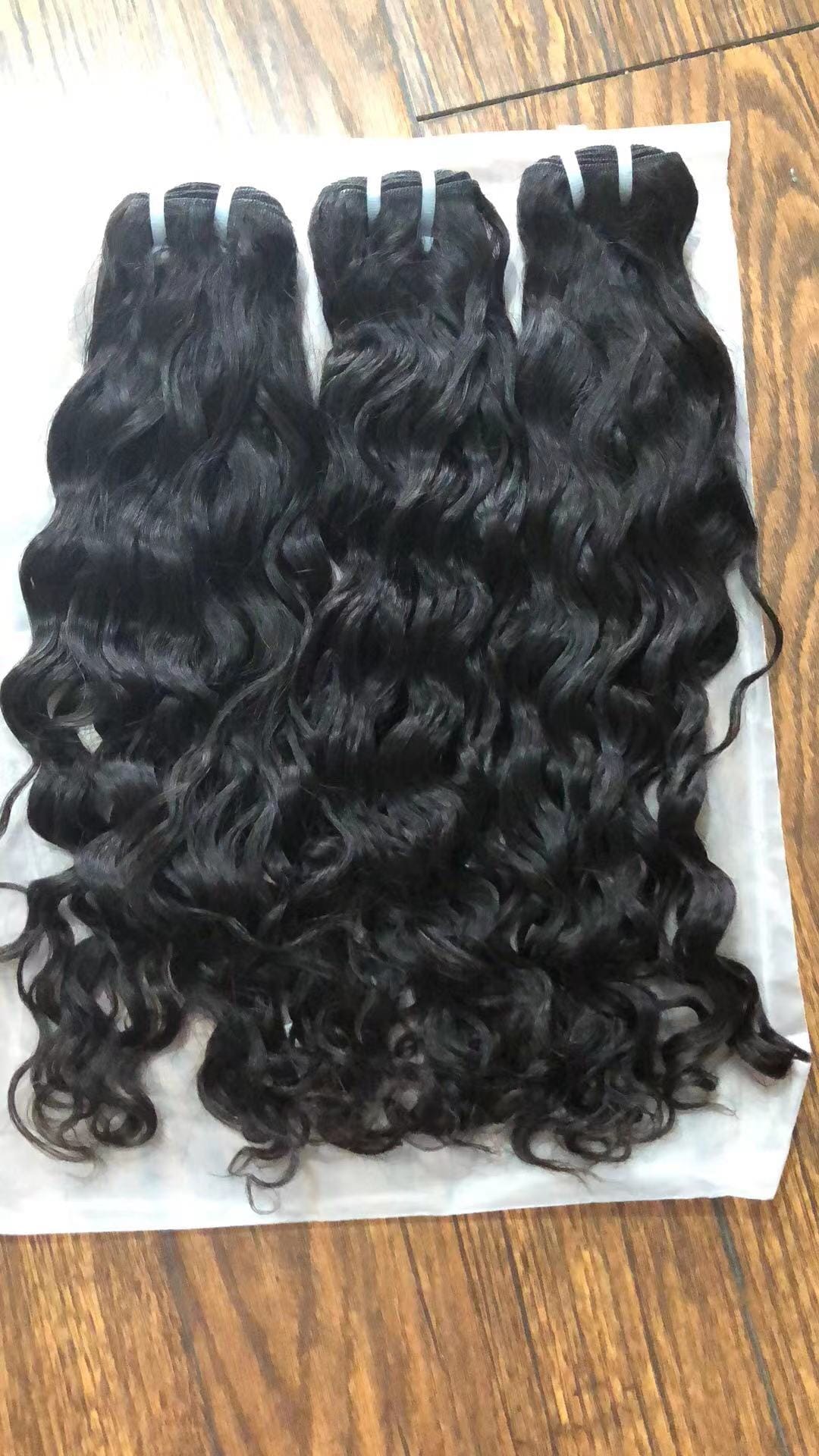 Loose curly 10A virgin hair flat weft bundles, sold by the bundle