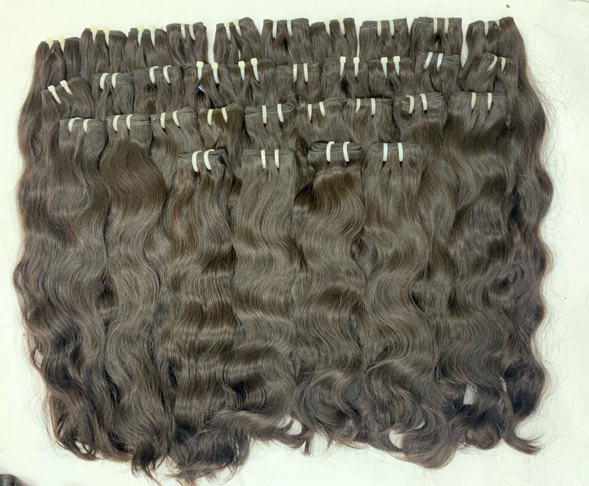 Natural wave unprocessed North Indian hair wefts, Chandra Hair product photo