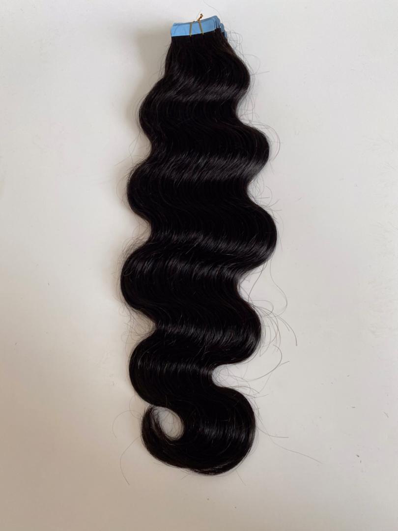Body wave 9A virgin hair tape-ins, another angle