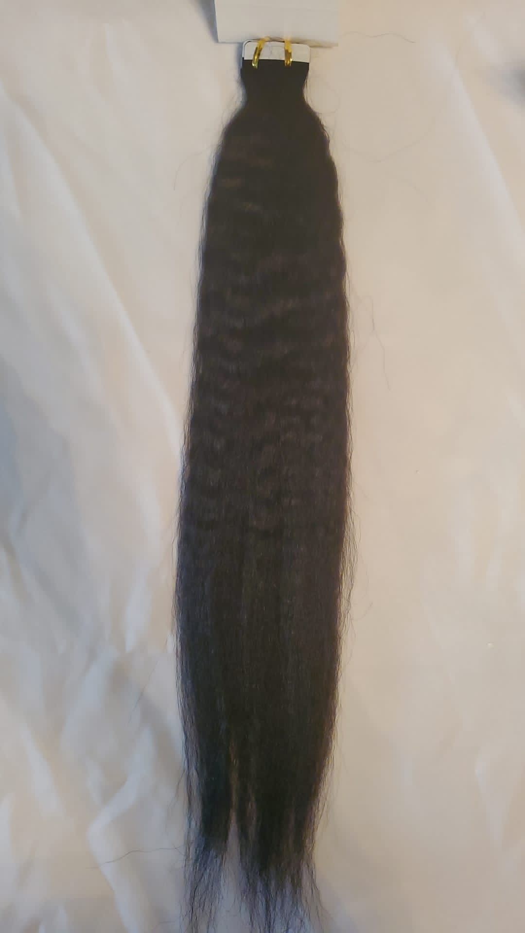 Kinky straight 10A virgin hair tape-ins, another angle