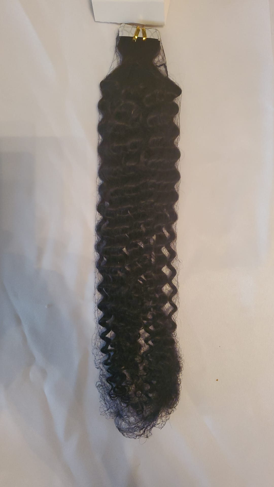 Kinky curly 10A virgin hair tape-in extensions on clearance, product photo