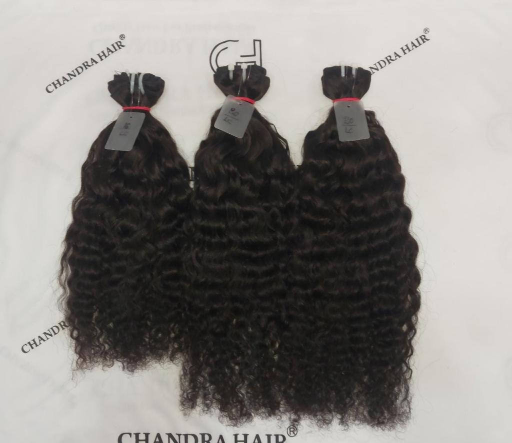 Loose curly raw North Indian weft bundles