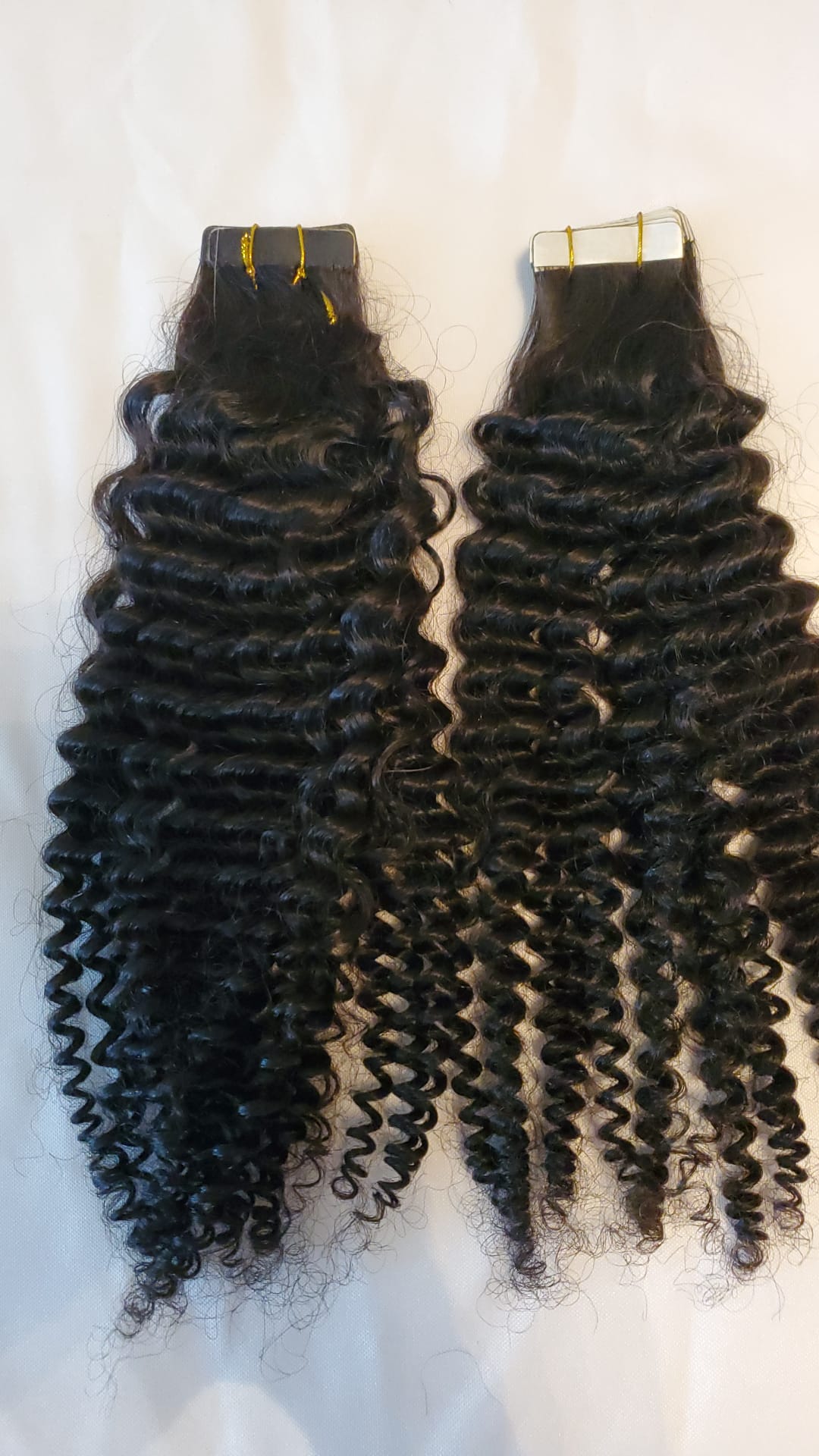 Kinky curly 10A virgin hair tape-in extensions on clearance, alternate photo