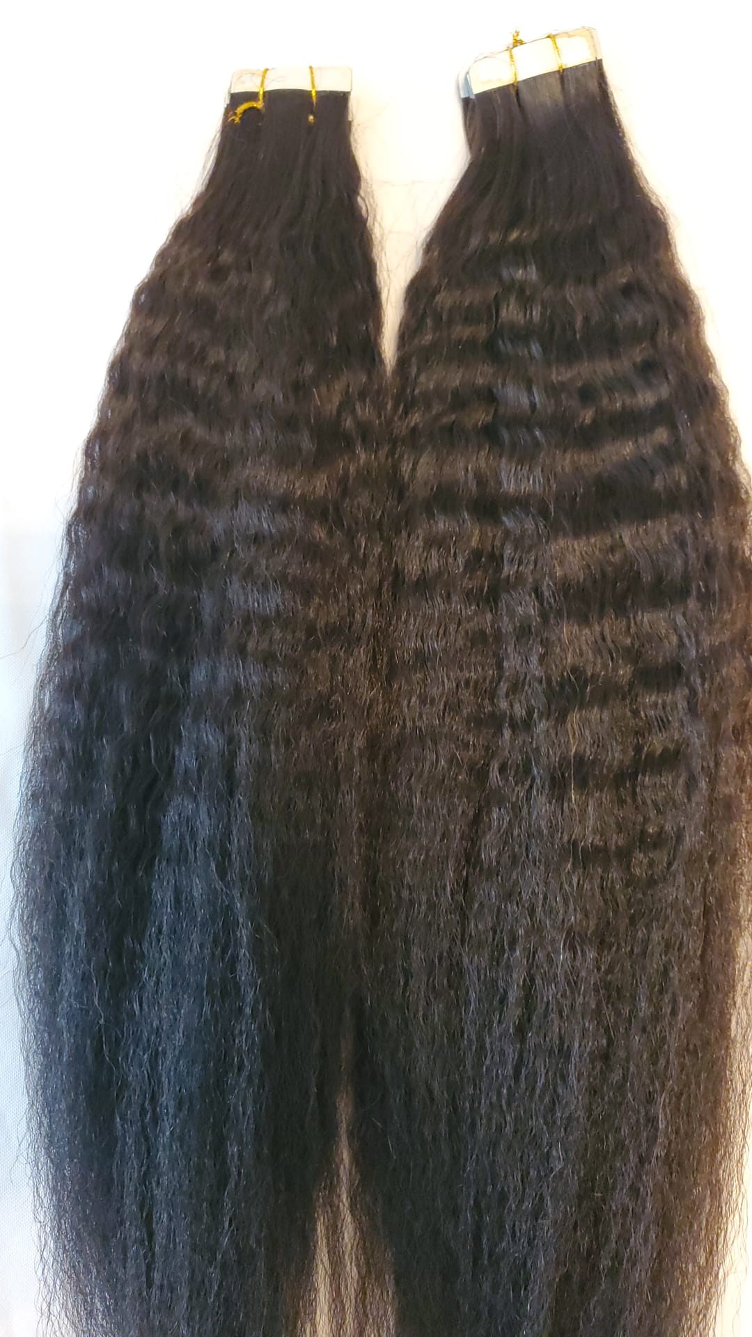 Kinky straight 10A virgin hair tape-in extensions