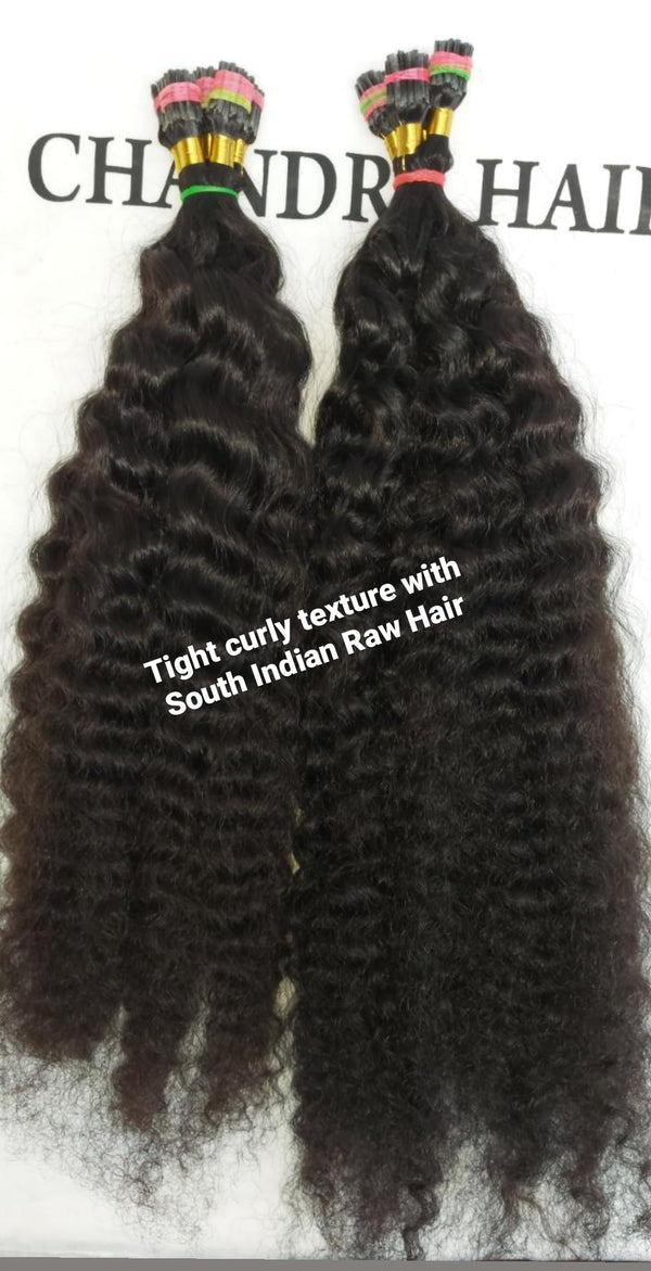 Tight Curly ITIPS MICROLINKS - South Indian Raw Hair - Chandra Hair