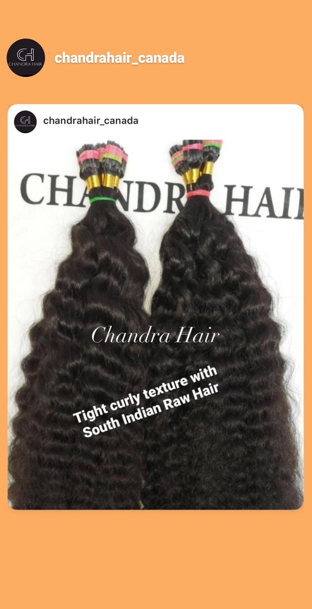 Raw South Indian tight curly I-tip microlinks, product photo
