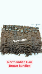 Natural Wavy North Indian Raw Hair DARK BROWN COLOR - Chandra Hair