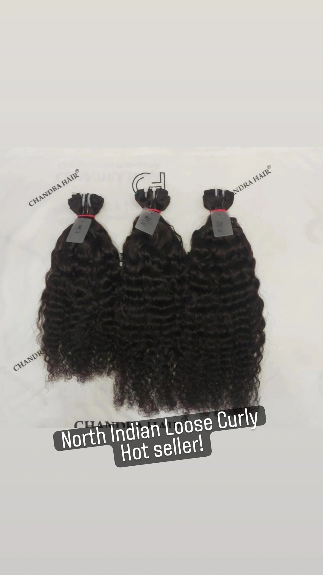 Raw North Indian loose curly I-tip microlink extensions, product photo