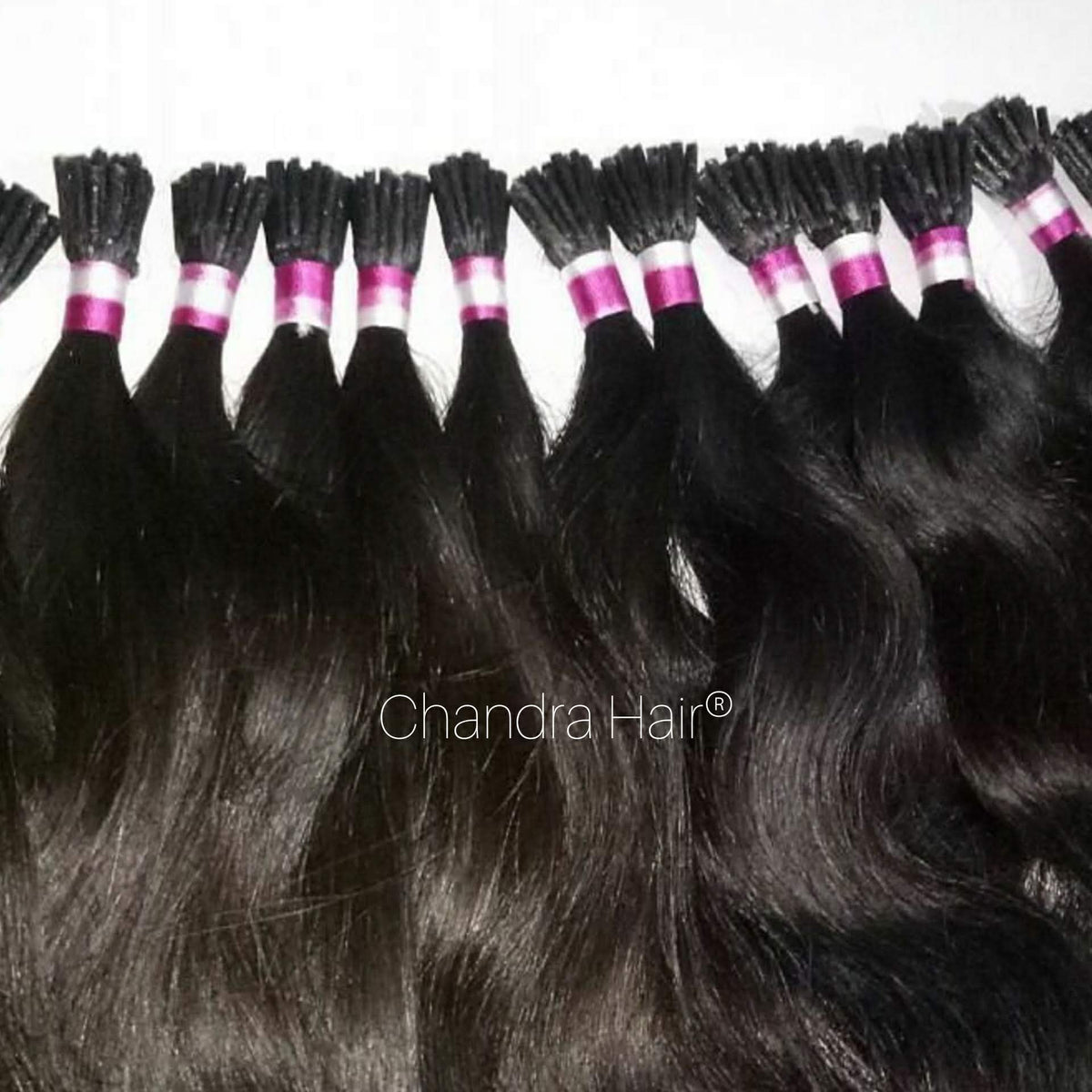 Raw South Indian natural straight I-tip microlinks, alternate photo