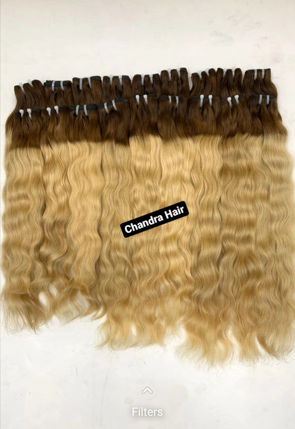 Natural Wavy North Indian Raw Hair Premium Color #4/#613 ombre - Chandra Hair