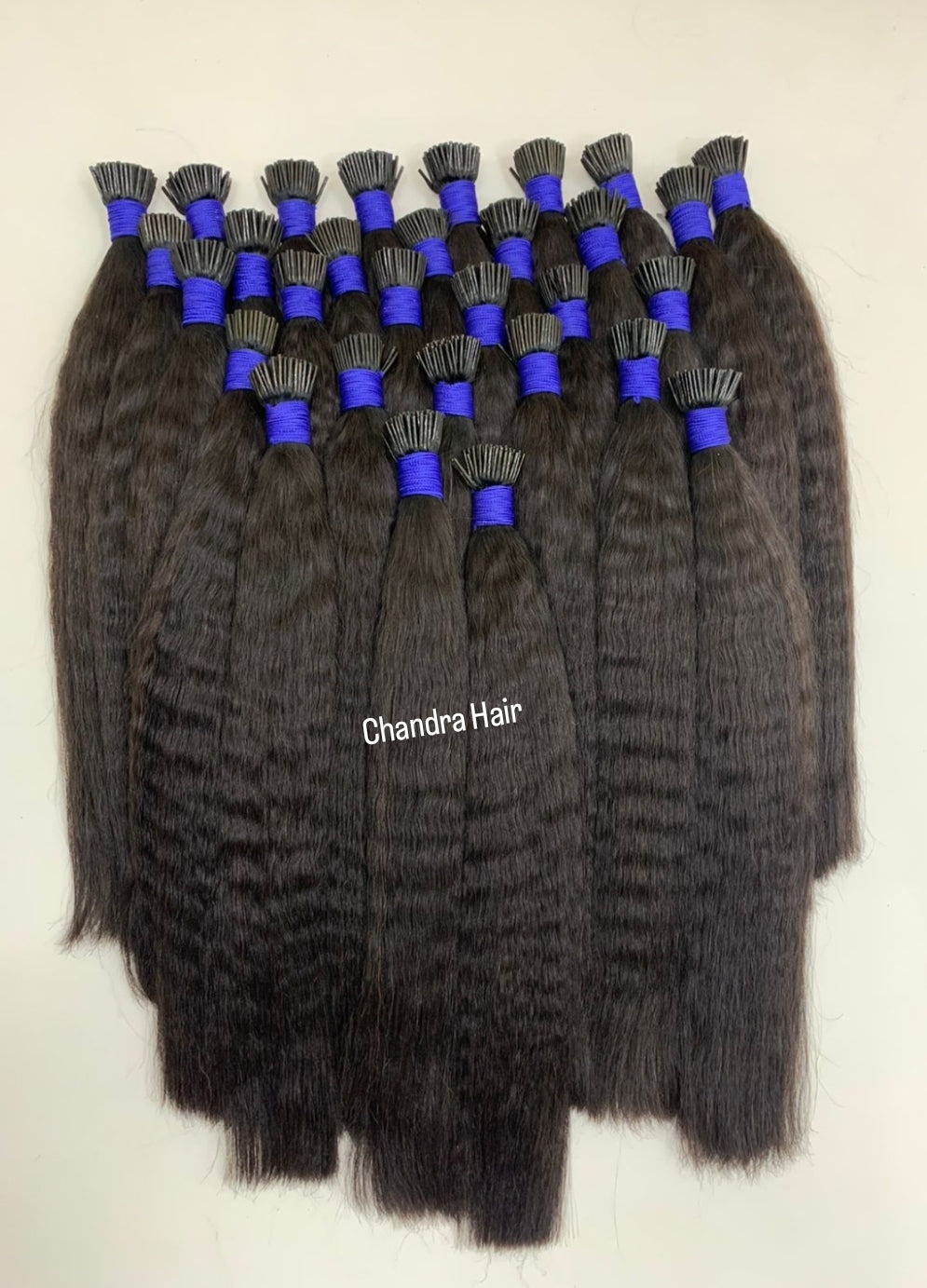Raw North Indian kinky straight I-tip microlink extensions