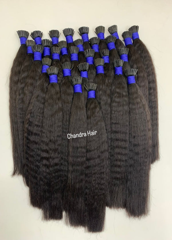 Kinky Straight I-TIPS MICROLINKS - North Indian Raw Hair - Chandra Hair