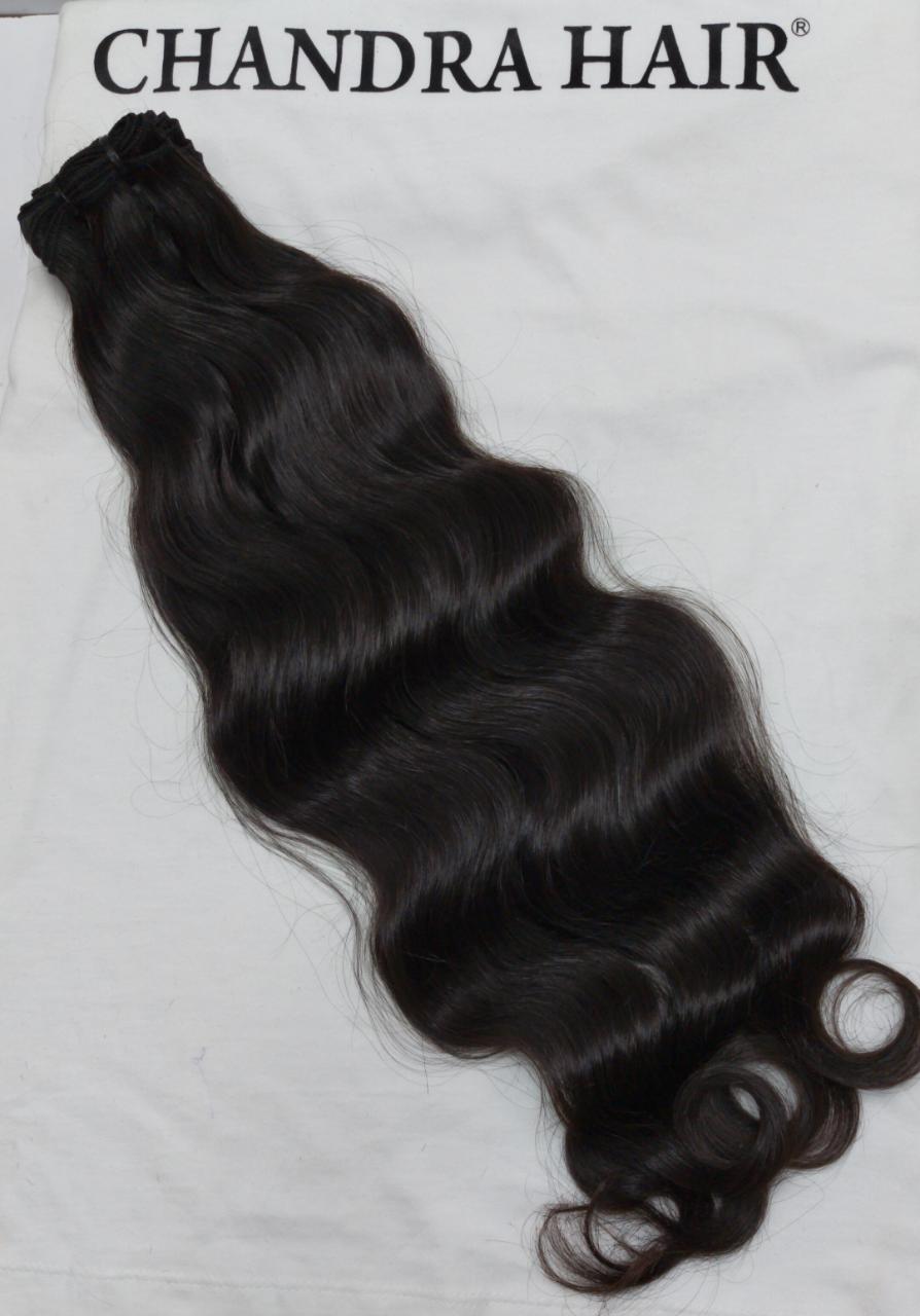 Raw South Indian natural wavy weft bundles, USA stock