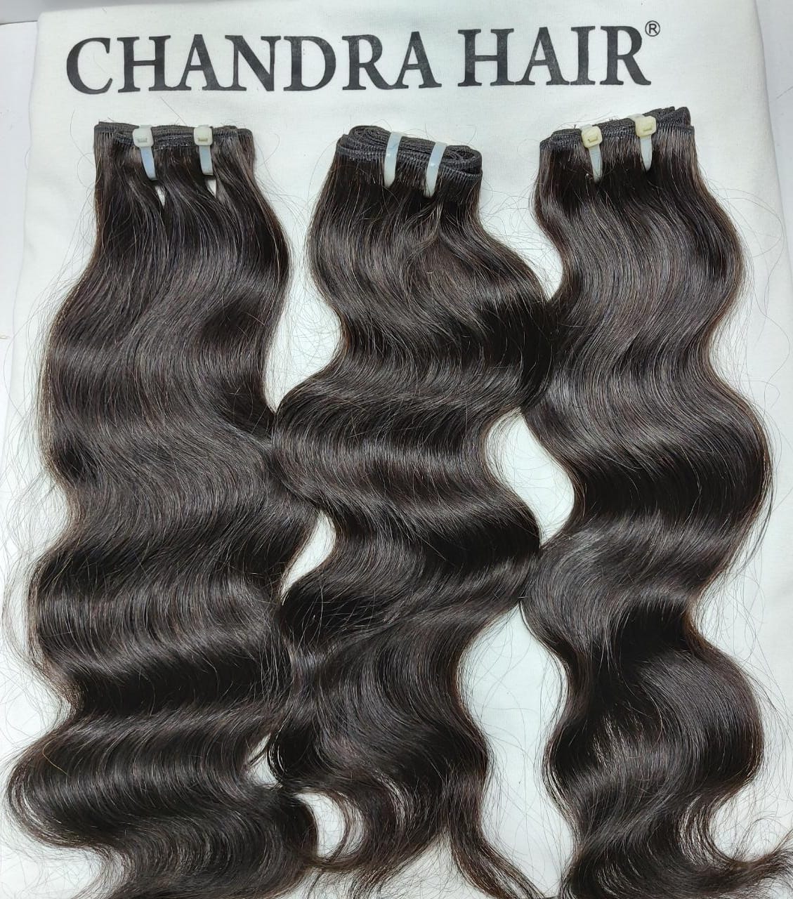 Natural wavy unprocessed North Indian hair wefts, Chandra Hair product photo