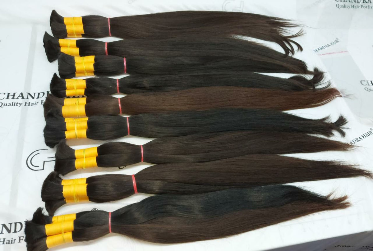 Unprocessed South Indian temple hair bulk ponytails, product view