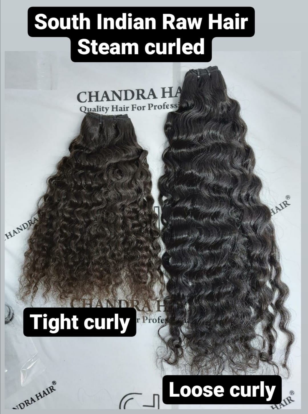 Raw South Indian loose, tight or kinky steam curly weft bundles