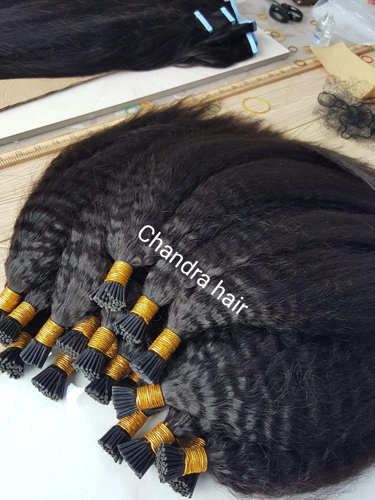 9A virgin hair I-tip microlinks, straight or kinky textures