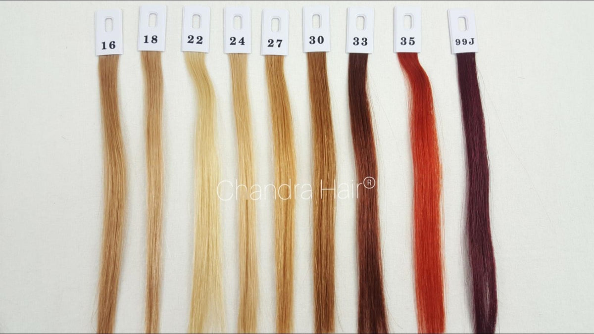 Copper, red and auburn shade swatches on the hair color ring
