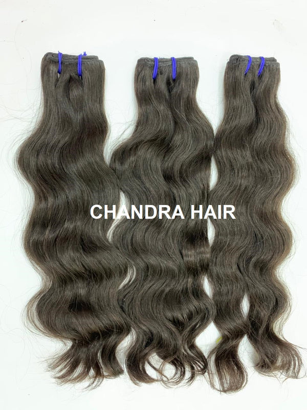 Natural Wavy North Indian Raw Hair PREMIUM (USA STOCK) - Chandra Hair