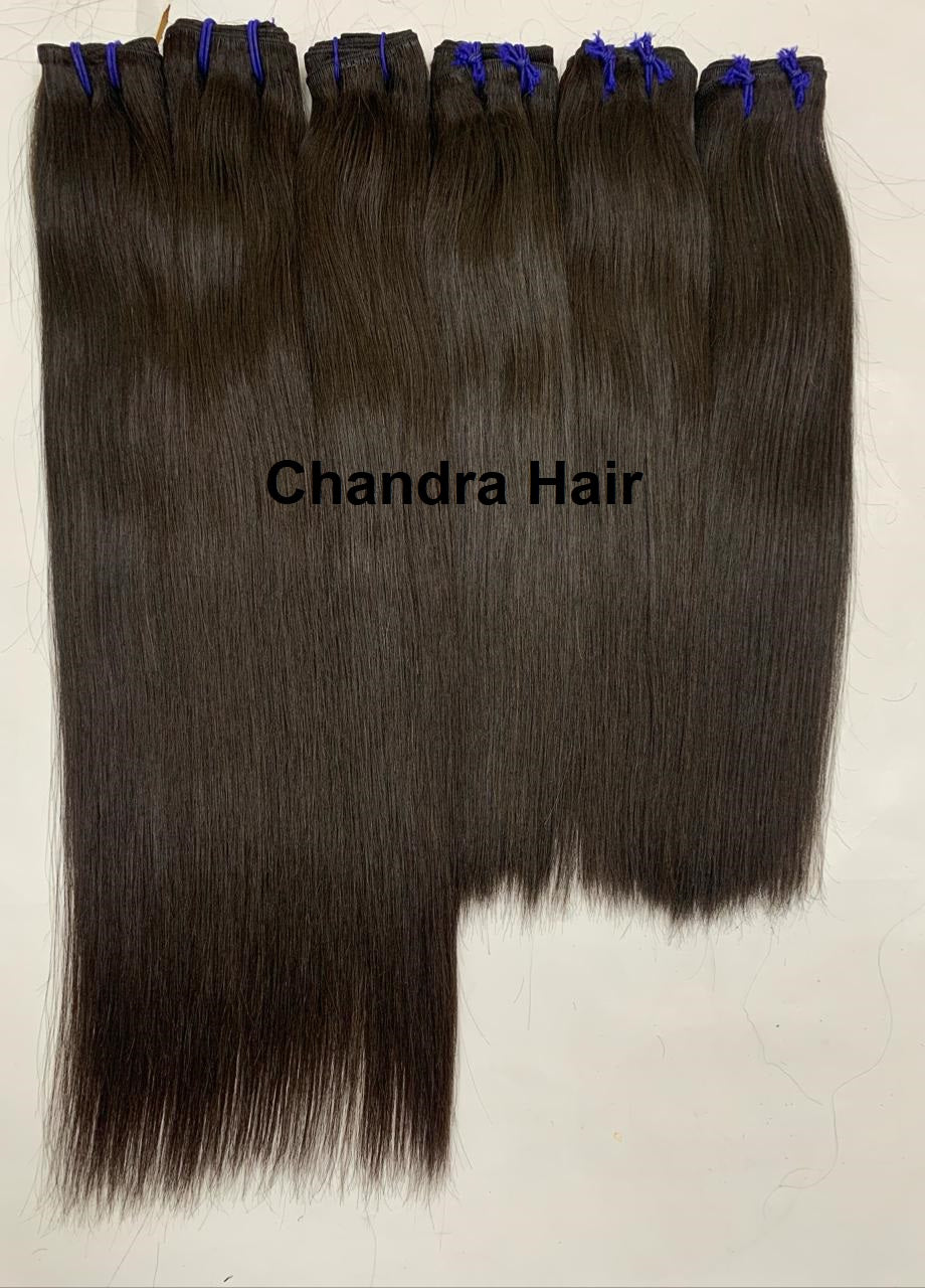 Premium raw North Indian straight weft bundles